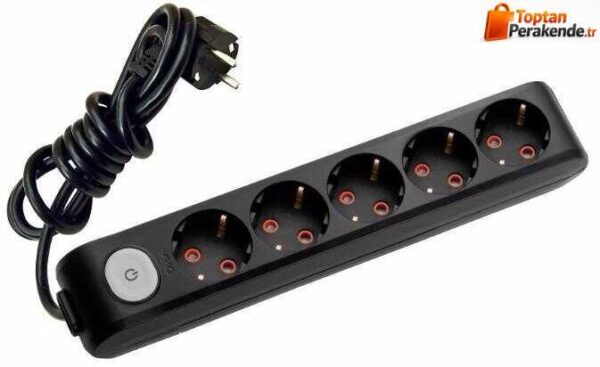 Viko Multi-Let Beşli Grup Priz Anahtar Topraklı 5 Metre Siyah (Çocuk Korumalı) 90137505